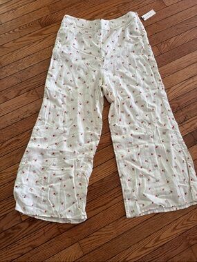NWT anthropologie cherry cropped wide leg